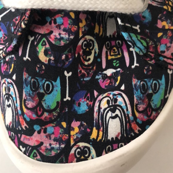 Bobs from Sketchers Memory Foam 10 Sneaker Shoe Dog Design Black Multi Excellent - Picture 3 of 12